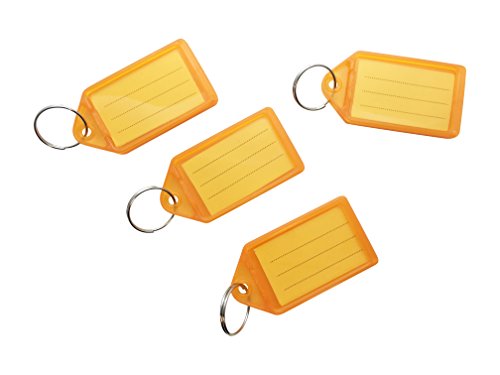 Pack of 100 Small Orange Identity Tag Key Rings