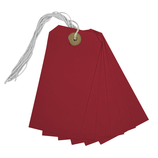 Pack of 50 Red Strung Tags 120mm x 60mm