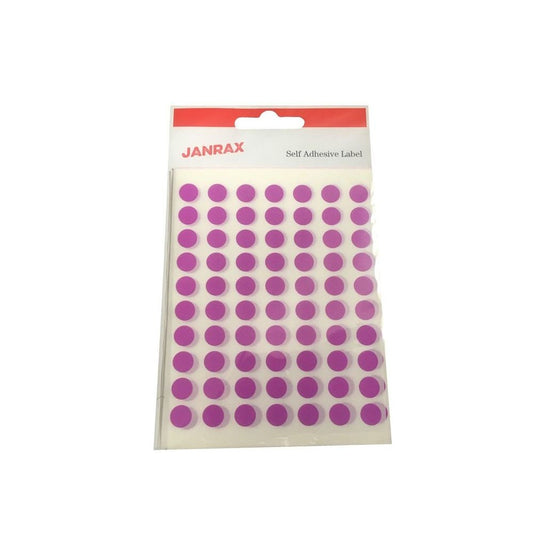 Pack of 560 Purple 8mm Round Labels - Stickers