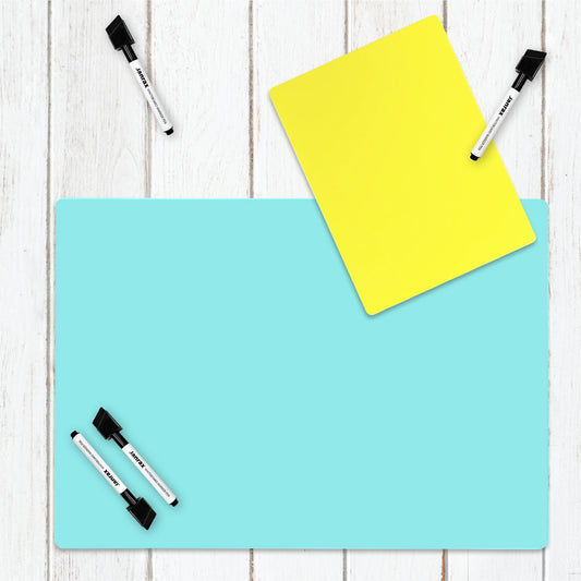 Pack of 12 A3 Assorted Coloured Whiteboards with 12 White Board Marker Pens