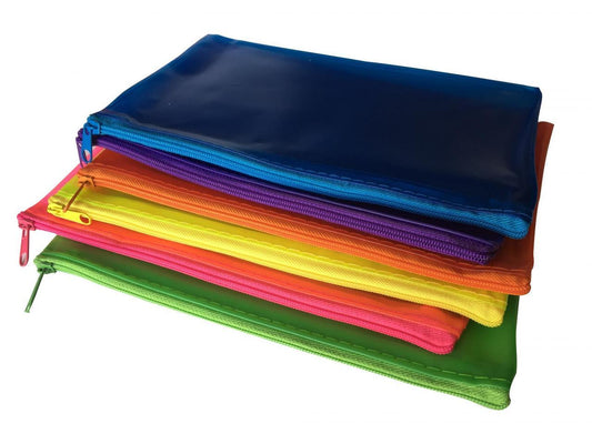 8x5" Frosted Green Pencil Case - See Through Exam Clear Translucent