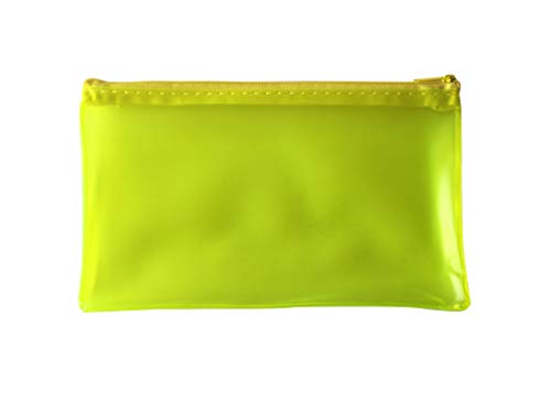 8x5" Frosted Yellow Pencil Case - See Through Exam Clear Translucent