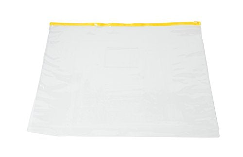 Pack of 12 A4 Yellow Zip Zippy Bags - Janrax 708531