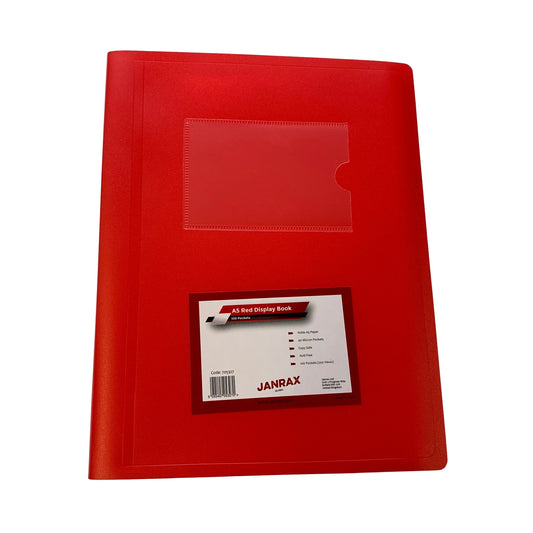 A5 Red Flexible Cover 100 Pocket Display Book