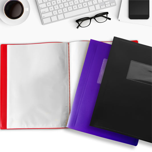 A5 Pink Flexible Cover 100 Pocket Display Book