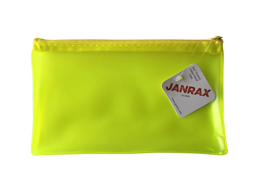 8x5" Frosted Yellow Pencil Case - See Through Exam Clear Translucent