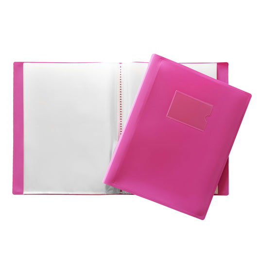 A4 Pink Flexible Cover 80 Pocket Display Book