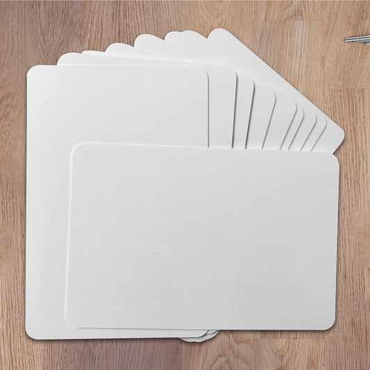 Pack of 12 5x3" Dry Wipe Whiteboards - Presentation Card Size