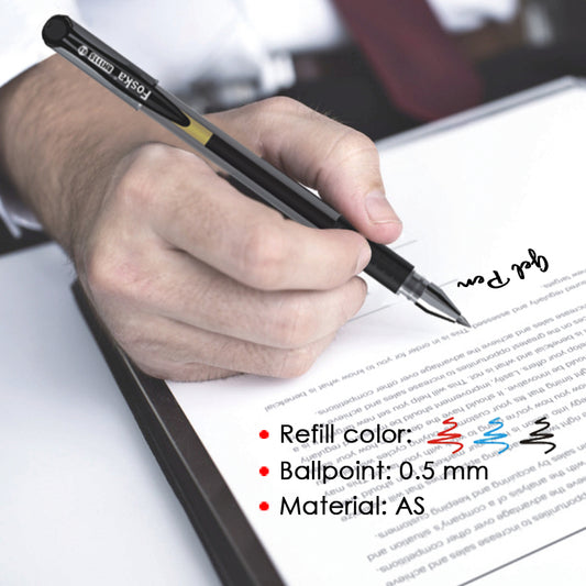 Pack of 12 Rubber Grip Red Gel Pens 0.5mm