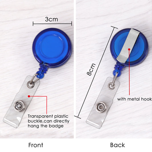 Box of 100 Blue Pull Reel for Name Badge Holder