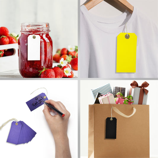 Pack of 50 Purple Strung Tags 120mm x 60mm