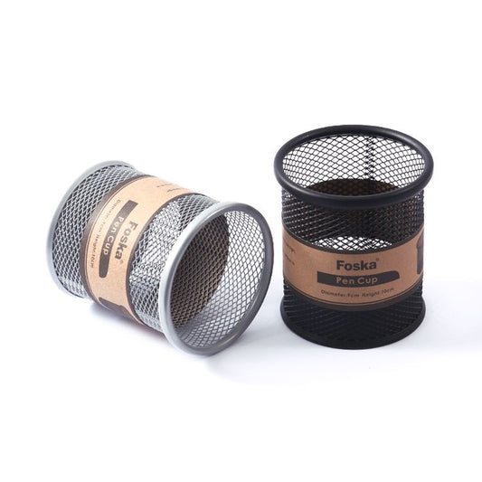 Silver Metal Wire Mesh Pen Holder