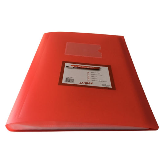 A4 Red Flexible Cover 100 Pocket Display Book