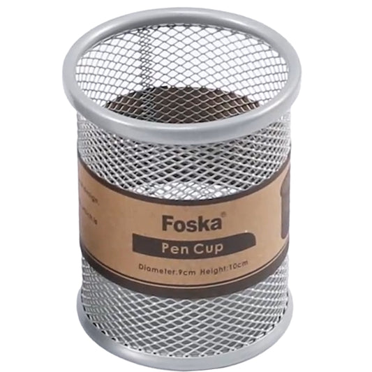 Silver Metal Wire Mesh Pen Holder