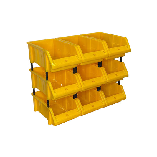 Stackable Yellow Storage Pick Bin with Riser Stands 325x210x130mm