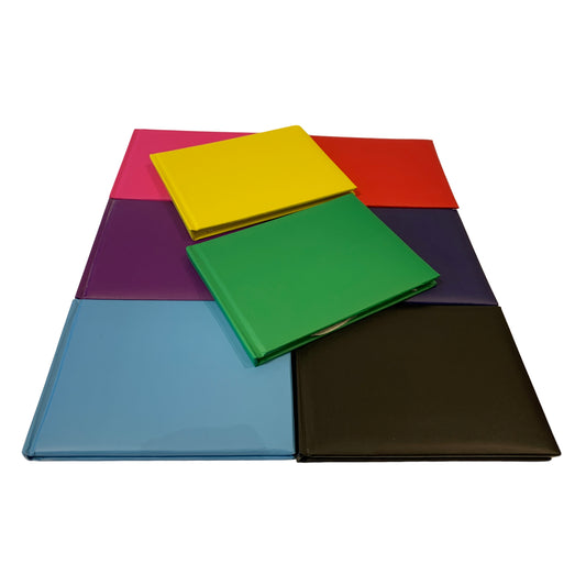 Pack of 8 Assorted Colour Plain Cover Autograph Books by Janrax