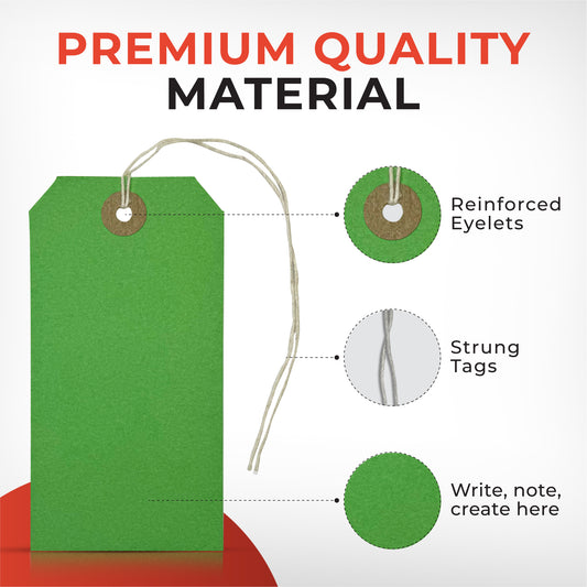Pack of 50 Red Strung Tags 120mm x 60mm