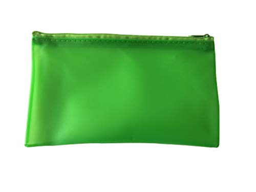 8x5" Frosted Green Pencil Case - See Through Exam Clear Translucent