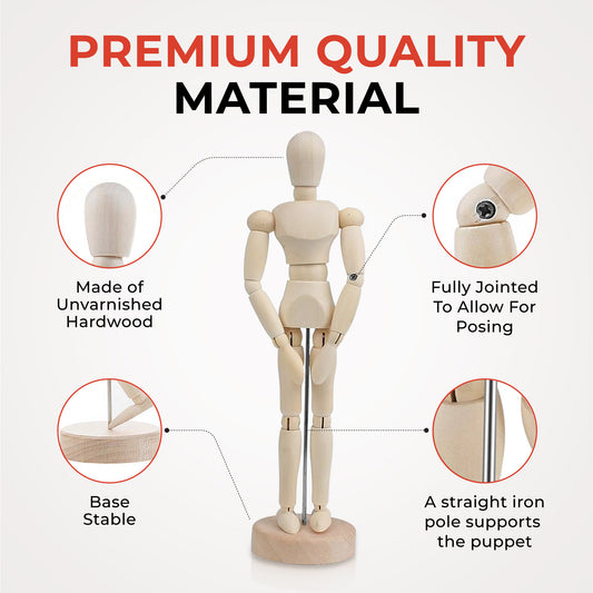 12" Wooden Manikin