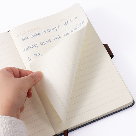 Single A5 96 Sheets Ruled PU Leather Hardcover Notebook