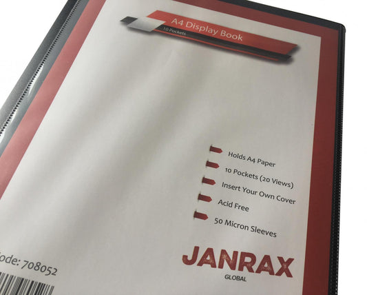 Janrax A4 Presentation Display Book 10 Pockets (20 Views)