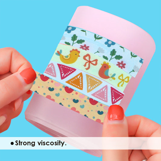 Pack of 8 Fancy Colour Cartoon Washi Tapes 1.5cm x 5m