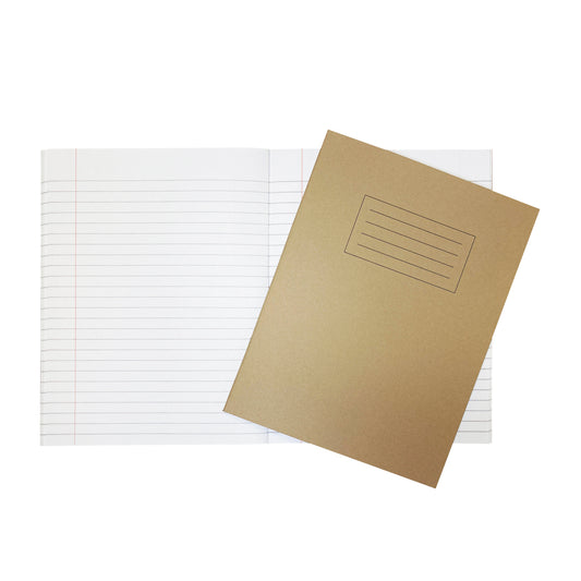 Janrax 9x7" Buff 80 Page Feint Ruled with Margin Exercise Book WF Paper with 225gsm Manilla Cover