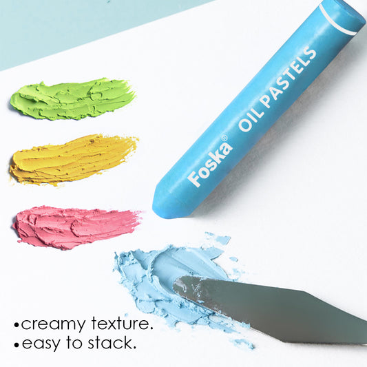 Pack of 24 Assorted Colour Soft Oil Pastels