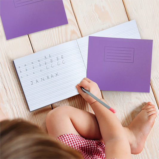 Janrax Purple 32 Page Handwriting Book 165x200mm Exercise Book WF Paper with 225gsm Manilla Cover