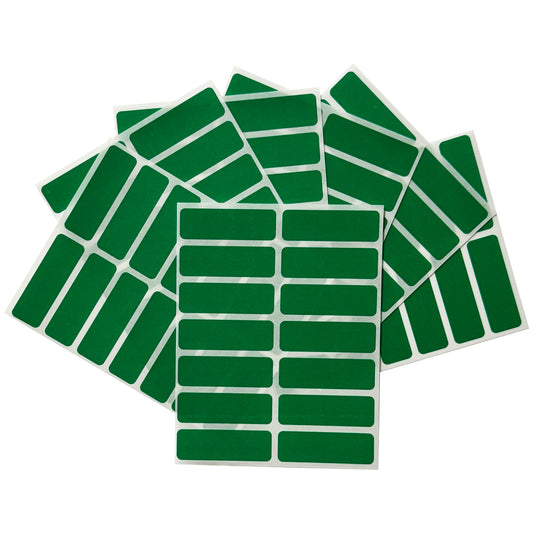 Pack of 98 Green 12x38mm Rectangular Labels - Adhesive Stickers