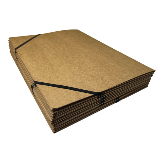 A4 Kraft Card 3 Flap Folder With Elastic Closure