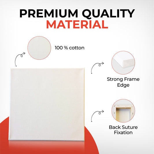 Set of 14 Assorted Sizes Blank White Stretched Board Art Frame 280gsm Canvas By Janrax