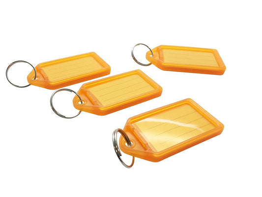 Pack of 100 Small Orange Identity Tag Key Rings