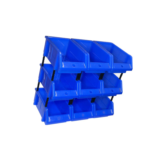 Stackable Blue Storage Pick Bin with Riser Stands 170x118x75mm