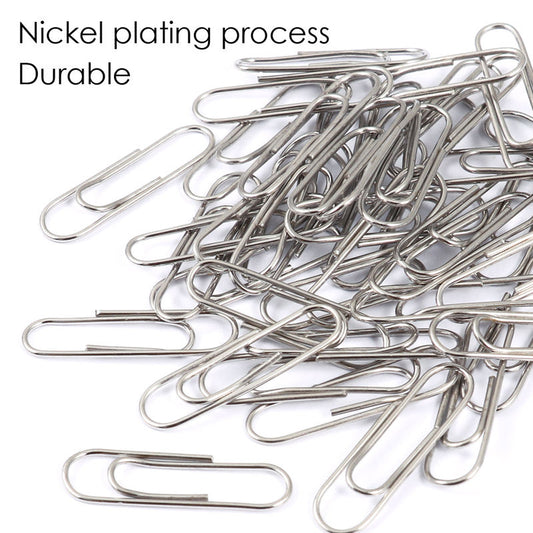 Tub of 150 Nickel Paper Clips 28mm