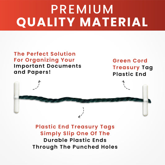 Pack of 100 76mm Plastic End Treasury Tags