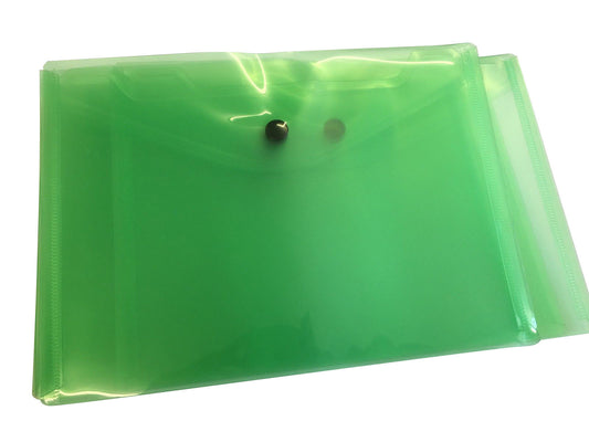 Pack of 12 Janrax A5 Green Document Wallets