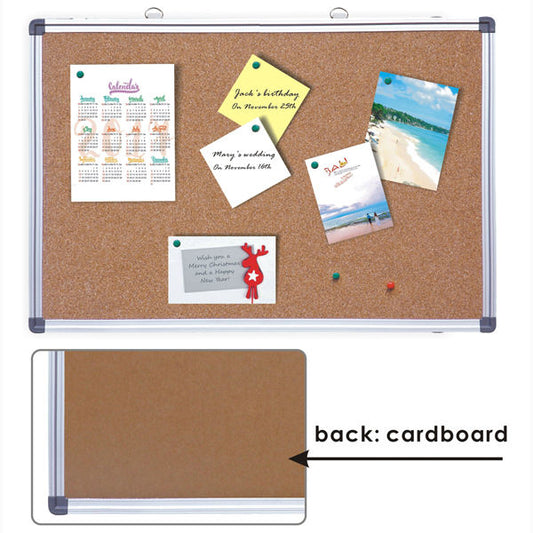 Aluminium Framed Corrugated Notice Cork Bulletin Board 45 x 60cm