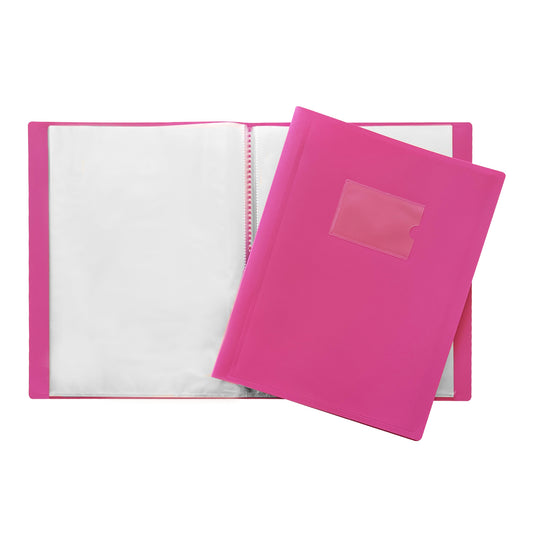 A4 Pink Flexible Cover 20 Pocket Display Book