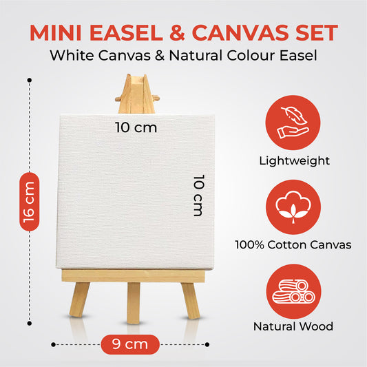 Mini Easel and Canvas Set